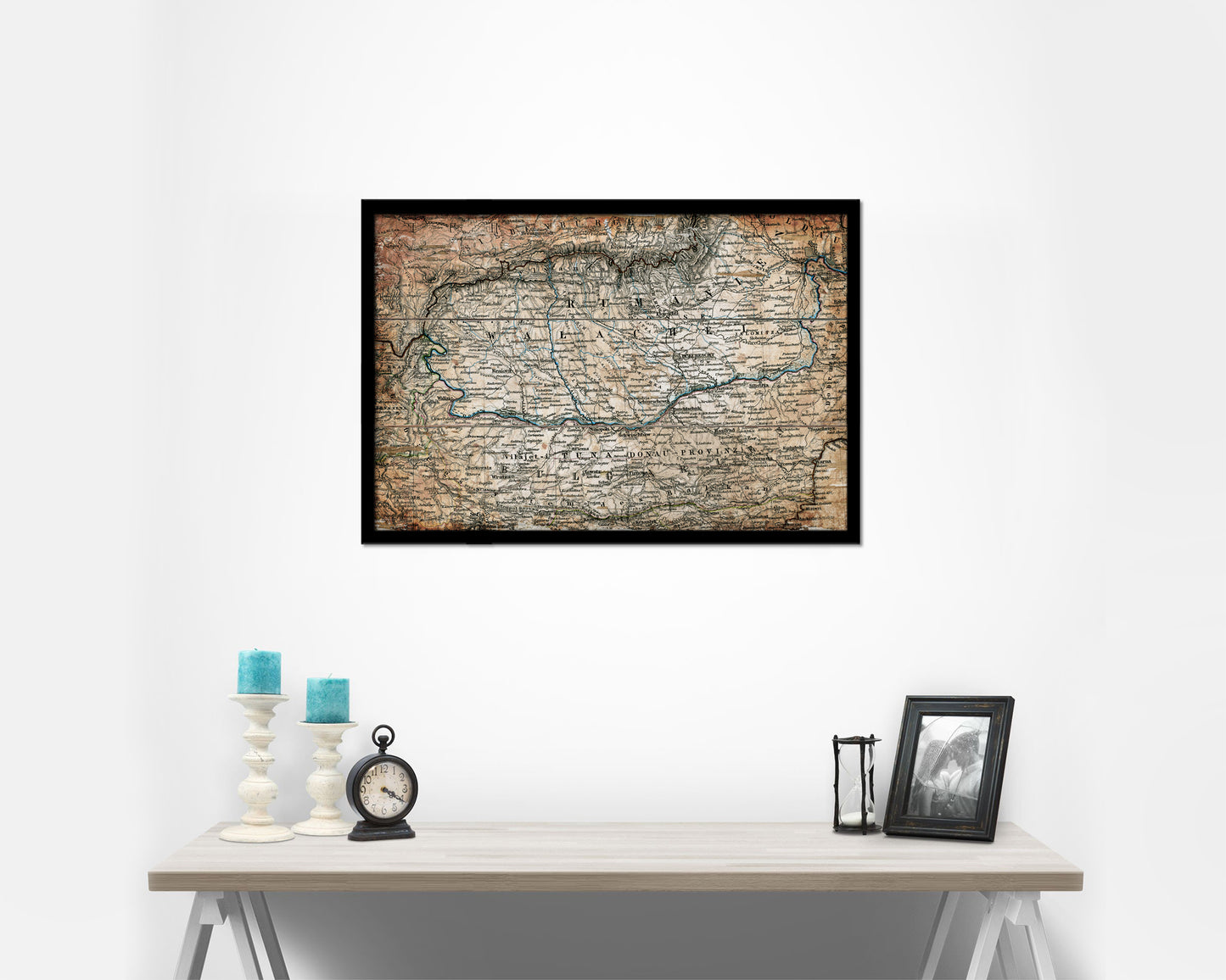 Transylvania Hungary Antique Map Framed Print Art Wall Decor Gifts