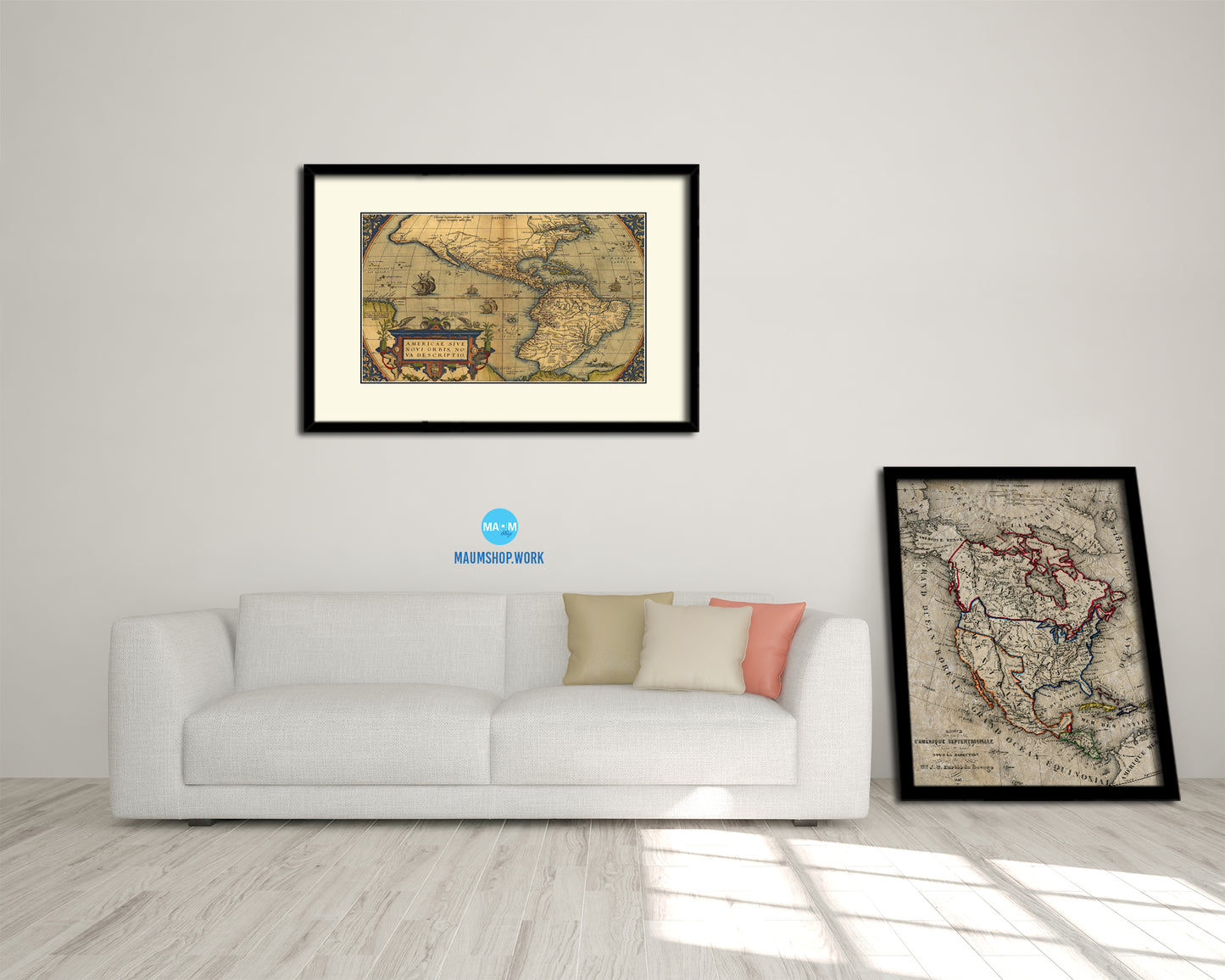 America Theatrum Orbis Terrarum Abraham Antwerp 1570 Old Map Framed Print Art Gifts