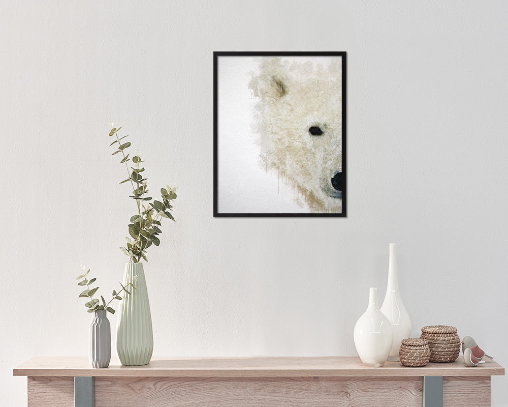 Polar Animal Painting Print Framed Art Home Wall Decor Gifts
