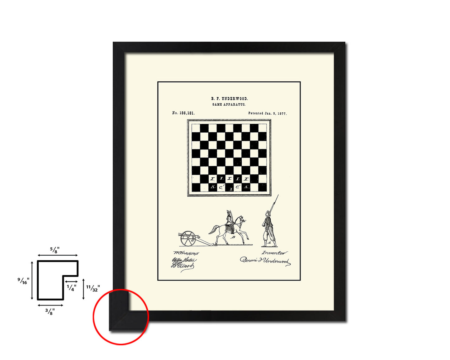 Game Apparatus Toy Vintage Patent Artwork Black Frame Print Gifts