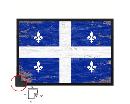 Quebec City Canada Shabby Chic Flag Framed Prints Decor Wall Art Gifts