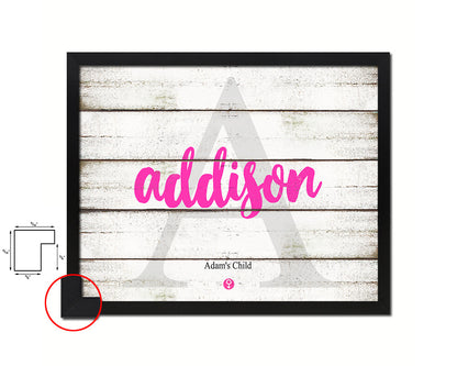 Addison Personalized Biblical Name Plate Art Framed Print Kids Baby Room Wall Decor Gifts