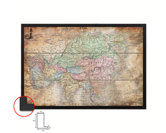 Asia 1875 Antique Map Framed Print Art Wall Decor Gifts