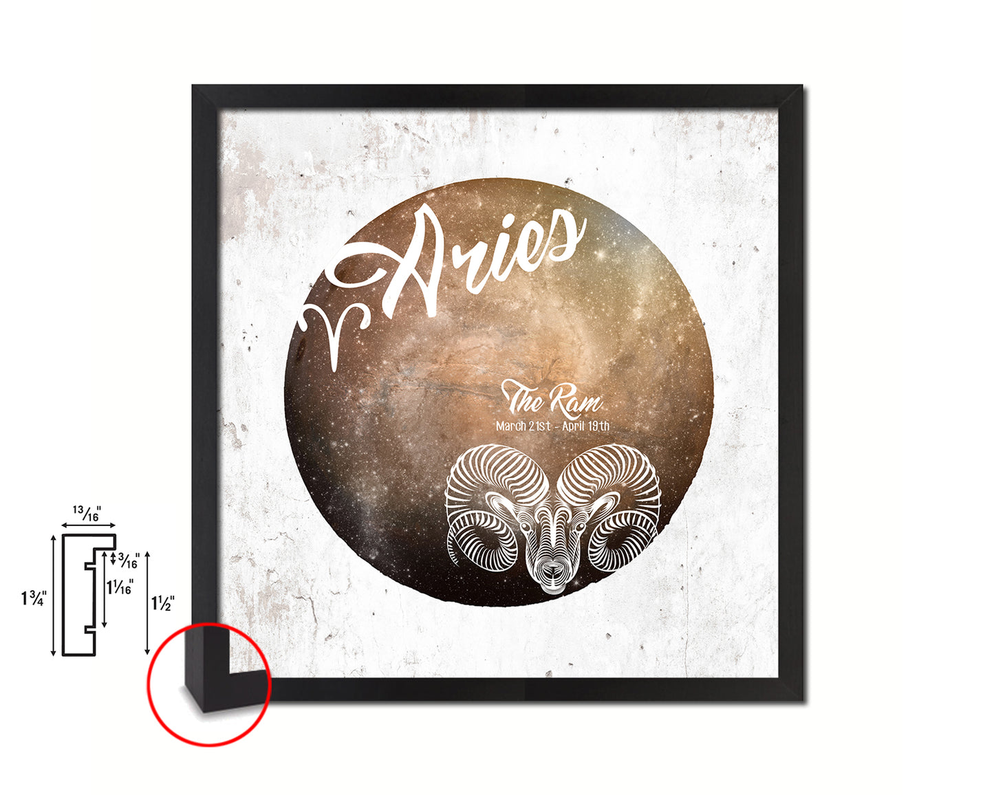 Aries Astrology Prediction Yearly Horoscope Wood Framed Print Wall Art Decor Gifts