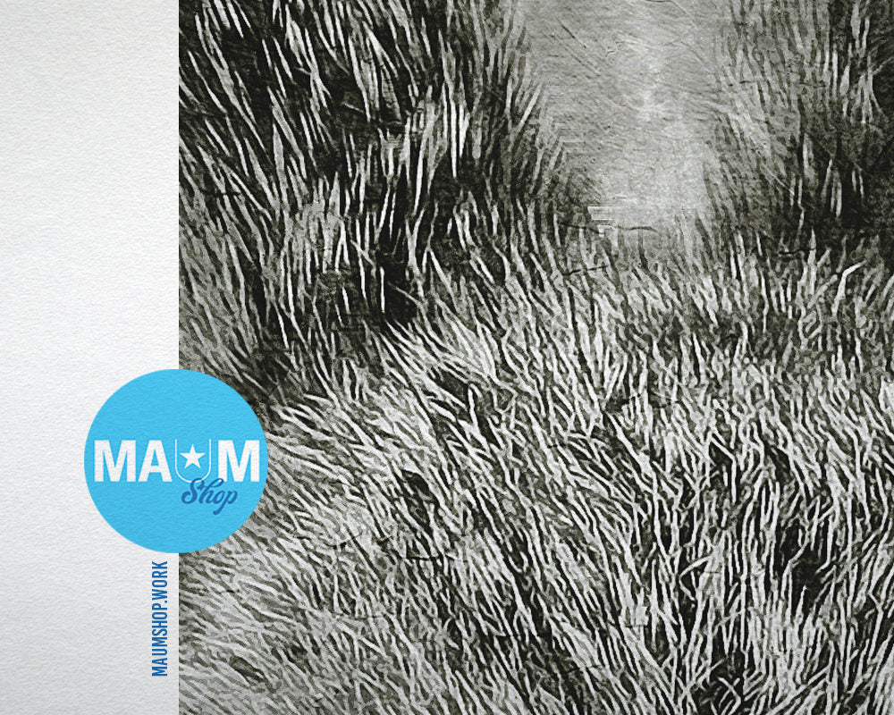 Grey Rabbit Animal Painting Print Framed Art Home Wall Decor Gifts