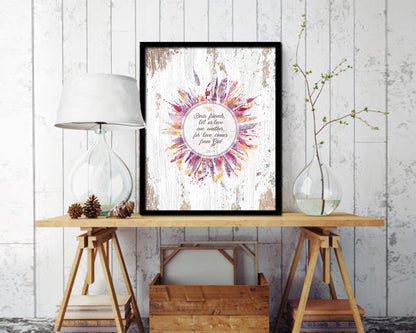 Dear friends, let us love on another, John 4:7 Quote Wood Framed Print Home Decor Wall Art Gifts
