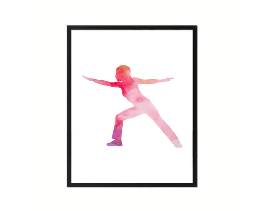Warrior II Virabhadrasana II Yoga Wood Framed Print Wall Decor Art Gifts