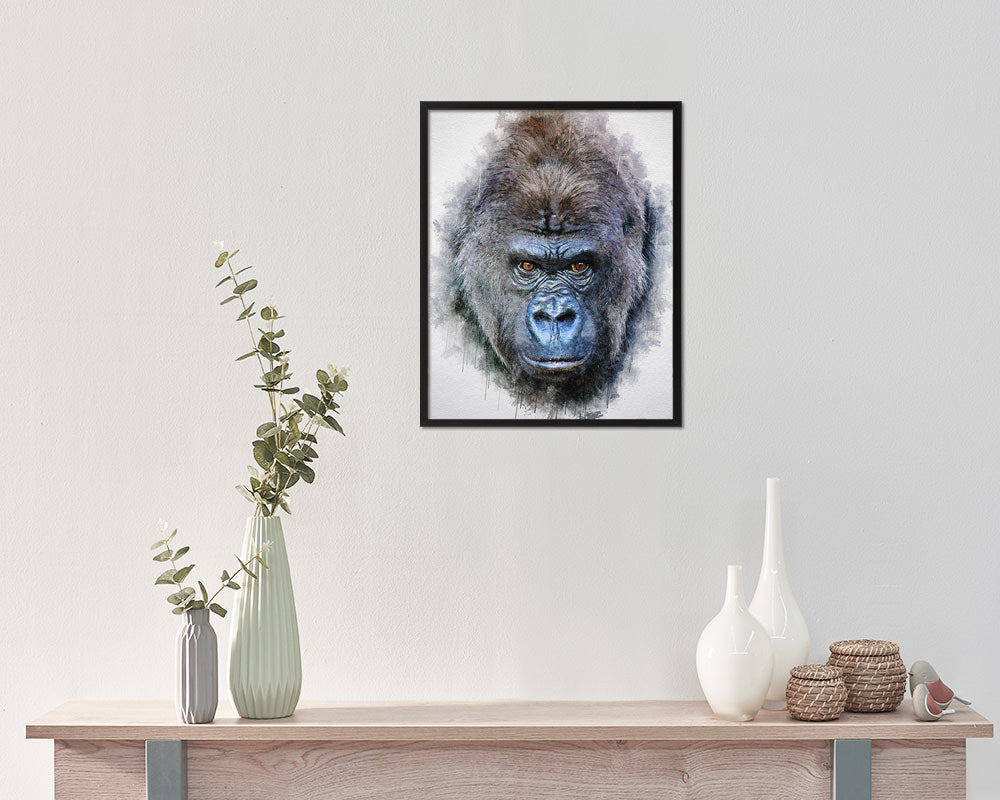 Gorillas Animal Painting Print Framed Art Home Wall Decor Gifts