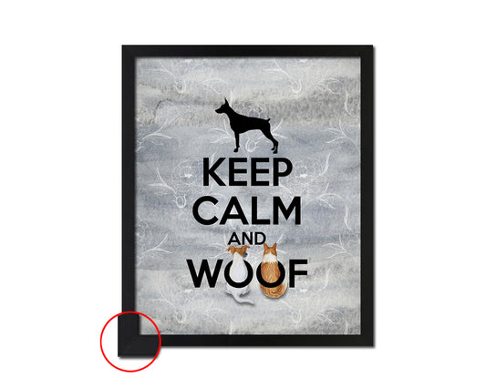 Keep calm and woof Quote Framed Print Wall Decor Art Gifts