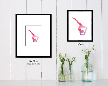 Gymnastic yoga Eka Pada Viparita Dandasana Yoga Wood Framed Print Wall Decor Art Gifts