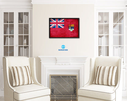 Canadian Red Ensign City Canada Country Vintage Flag Wood Framed Prints Decor Wall Art Gifts