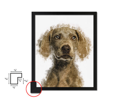 Weimarane Dog Puppy Portrait Framed Print Pet Watercolor Wall Decor Art Gifts