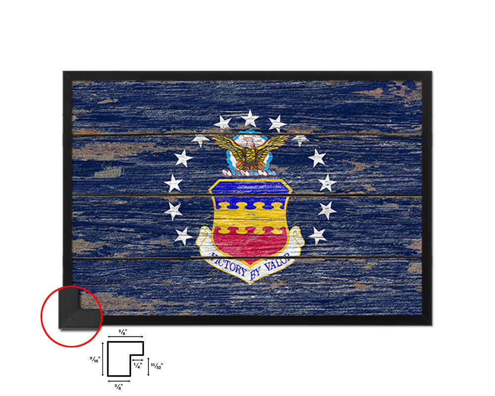 Victory by Valor Vintage Emblem Flag Wood Frame Paper Print Wall Art Decor Gifts