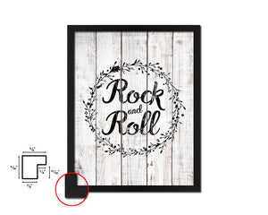 Rock and roll White Wash Quote Framed Print Wall Decor Art