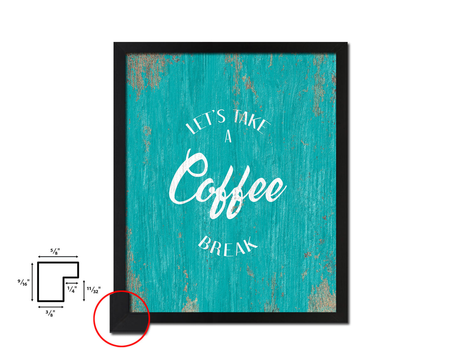 Let's take a coffee break Quotes Framed Print Home Decor Wall Art Gifts