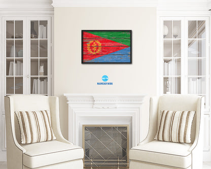 Eritrea Country Wood Rustic National Flag Wood Framed Print Wall Art Decor Gifts