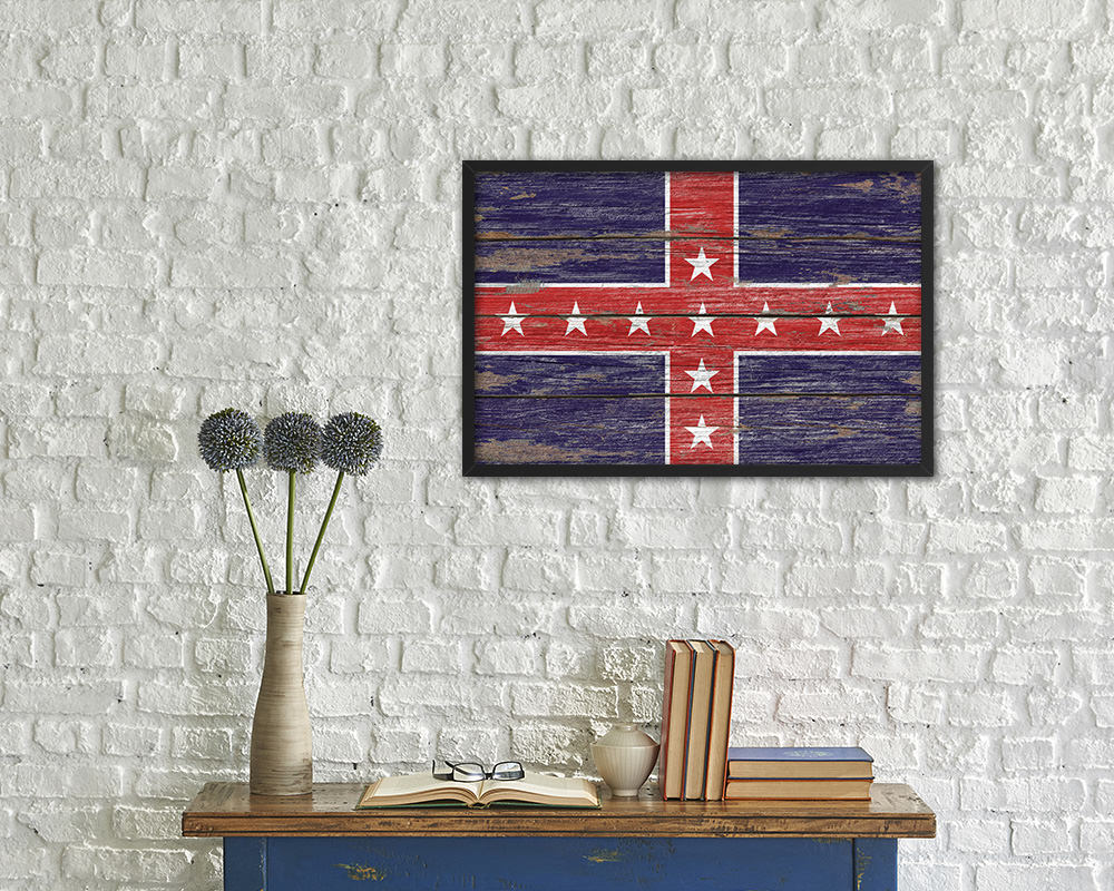 Army of Tennessee Wood Rustic Flag Wood Framed Print Wall Art Decor Gifts