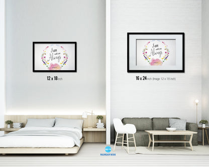 I Am With You Always, Matthew 28:20 Bible Verse Scripture Framed Print Wall Decor Art Gifts