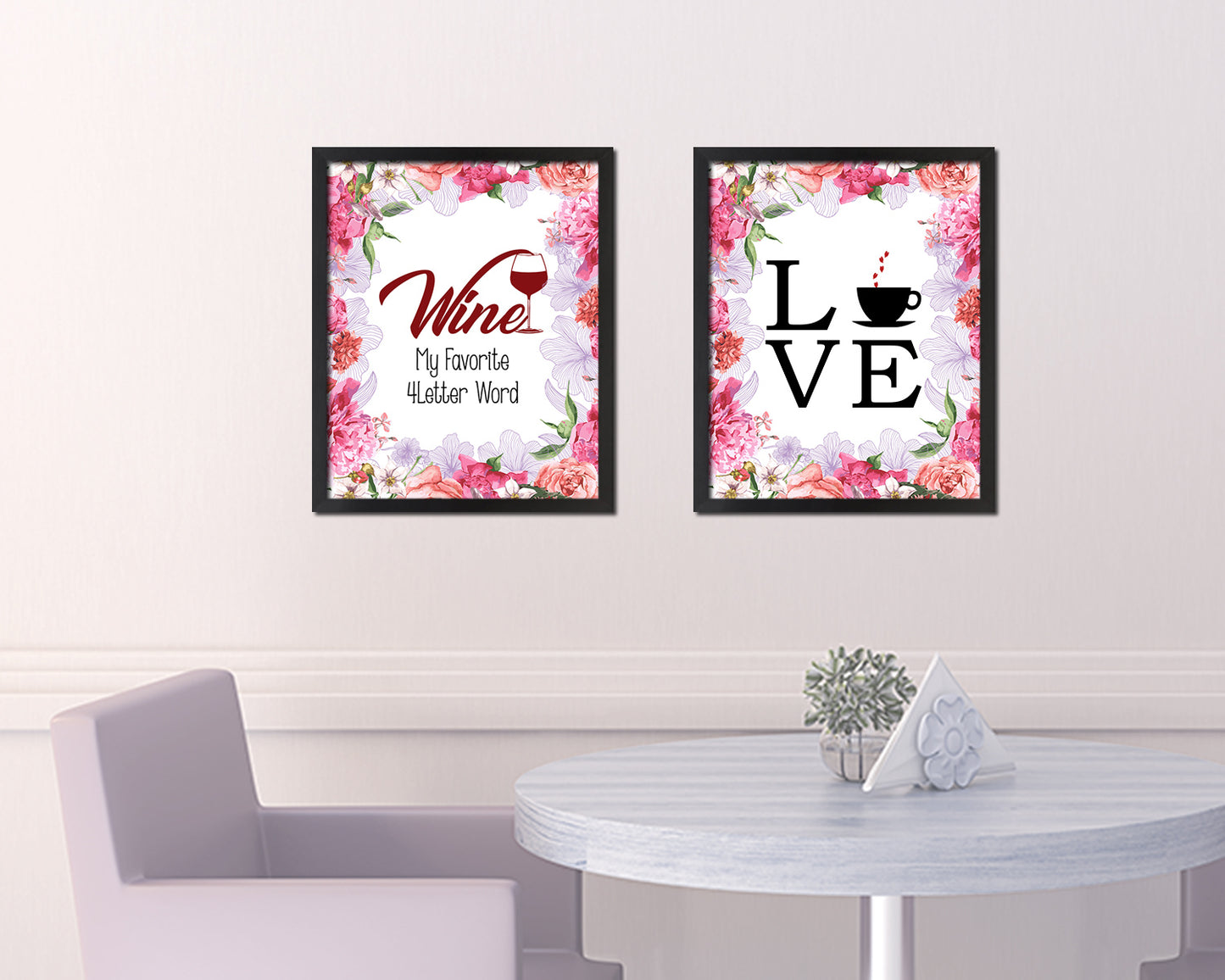 Wine is my favorite 4 letter word Words Wood Framed Print Wall Decor Art Gifts