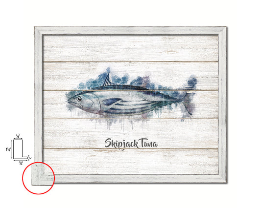 Skipjack Tuna Fish Framed Prints Modern Restaurant Sushi Bar Watercolor Wall Art Decor