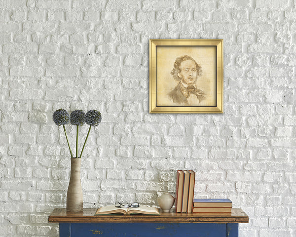 Felix Mendelssohn Bartholdy Ancient Classical Musician Gold Framed Print Wall Decor Art Gifts
