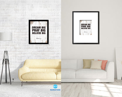 Dream Pray Bbelieve Big Quote Wood Framed Print Home Decor Wall Art Gifts