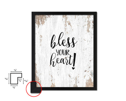 Bless your heart Quote Framed Artwork Print Home Decor Wall Art Gifts