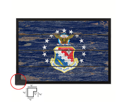 66th Airforce ABW Vintage Emblem Flag Wood Frame Paper Print Wall Art Decor Gifts