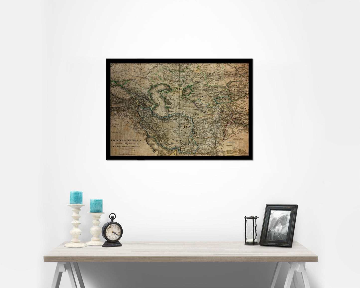 Middle East Iran Iraq Vintage Map Framed Print Art Wall Decor Gifts