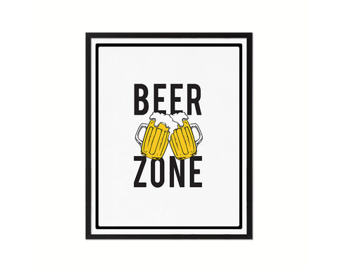 Beer Zone Notice Danger Sign Framed Print Home Decor Wall Art Gifts