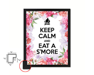 Keep calm and eat a smore Quote Framed Print Home Decor Wall Art Gifts