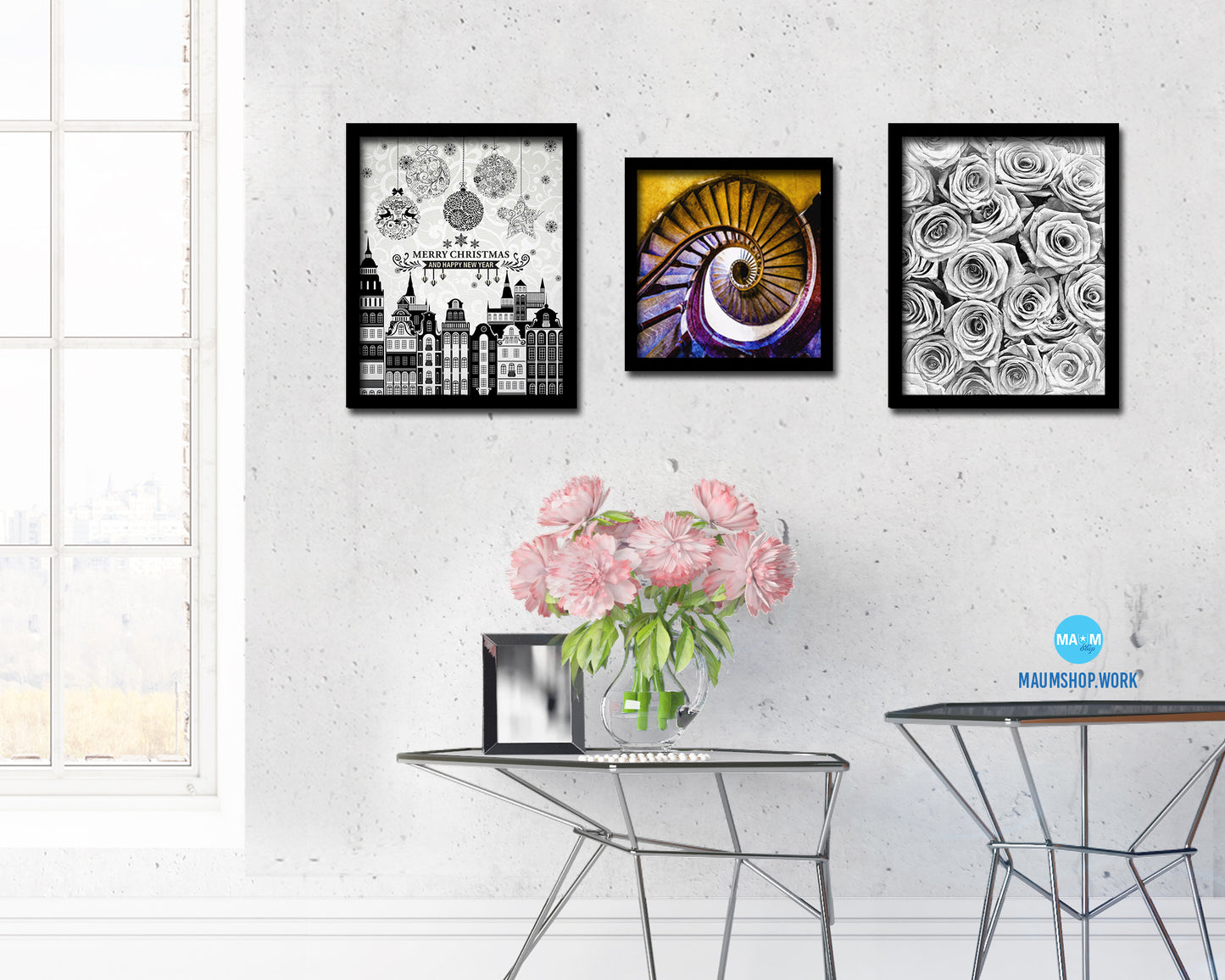 Very Old Wooden Vintage Spiral Staircase Wood Framed Print Interior Wall Decor Art Gifts