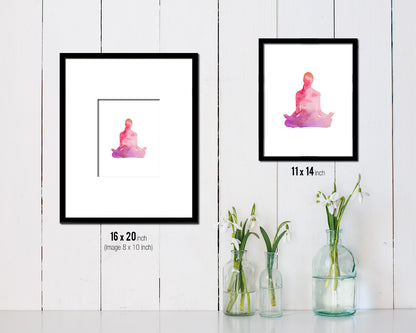 Half Lotus Pose Ardha Padmasana Yoga Wood Framed Print Wall Decor Art Gifts