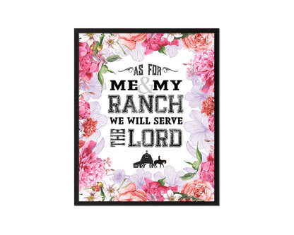 As for me & my ranch, we will serve the Lord Quote Wood Framed Print Home Decor Wall Art Gifts