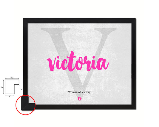 Victoria Personalized Biblical Name Plate Art Framed Print Kids Baby Room Wall Decor Gifts