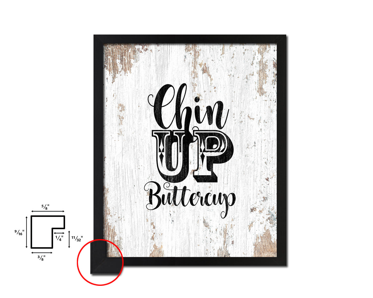Chin up buttercup Quote Framed Artwork Print Home Decor Wall Art Gifts