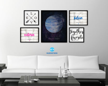 Neptune Planet Prints Watercolor Solar System Framed Print Home Decor Wall Art Gifts