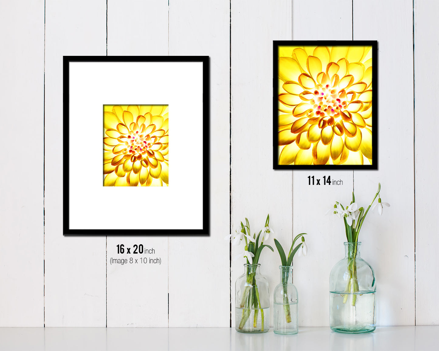 Chrysanthemum Yellow Flower Wood Framed Paper Print Wall Decor Art Gifts
