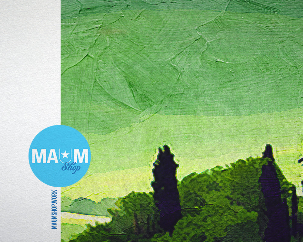 Tuscany, Italy Vineyards Artwork Painting Print Art Frame Home Wall Decor Gifts