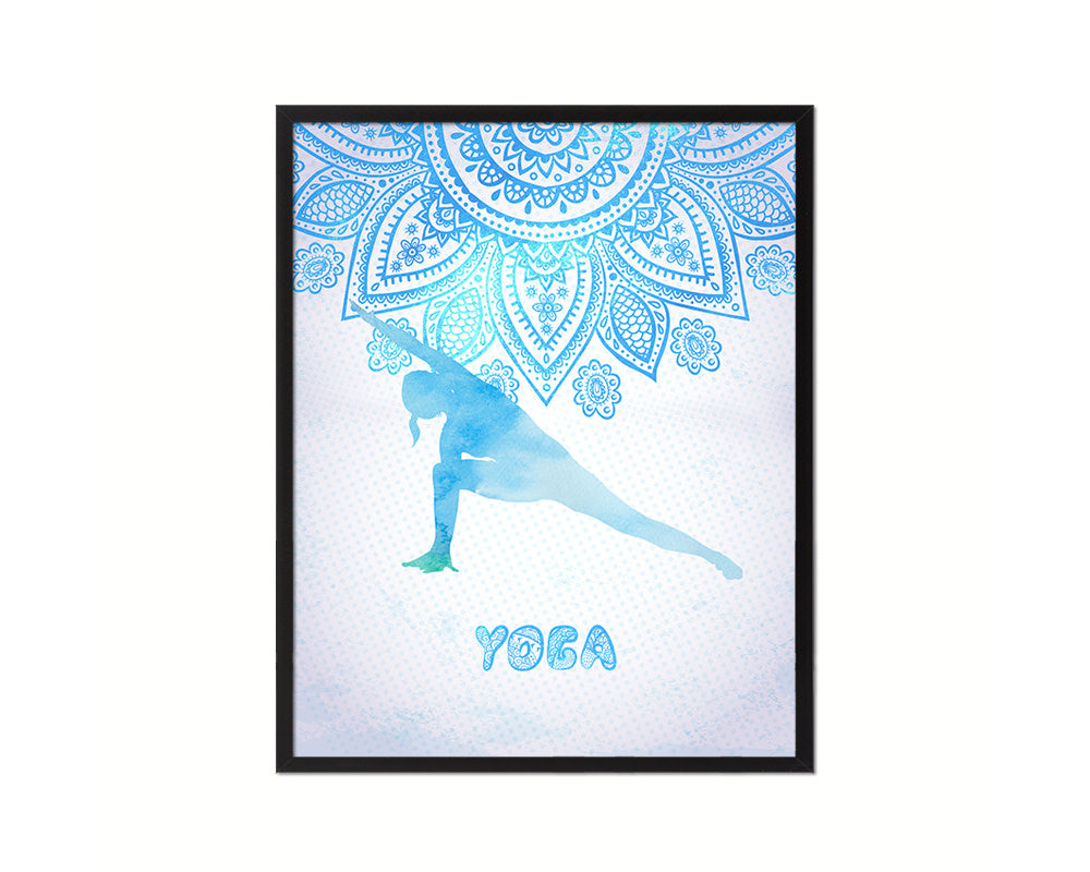 Extended Side Angle Pose Yoga Wood Framed Print Wall Decor Art Gifts