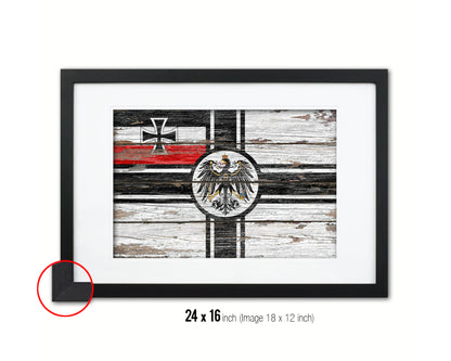Imperial German Navy 1867-1871 War Wood Rustic Flag Wood Framed Print Wall Art Decor Gifts
