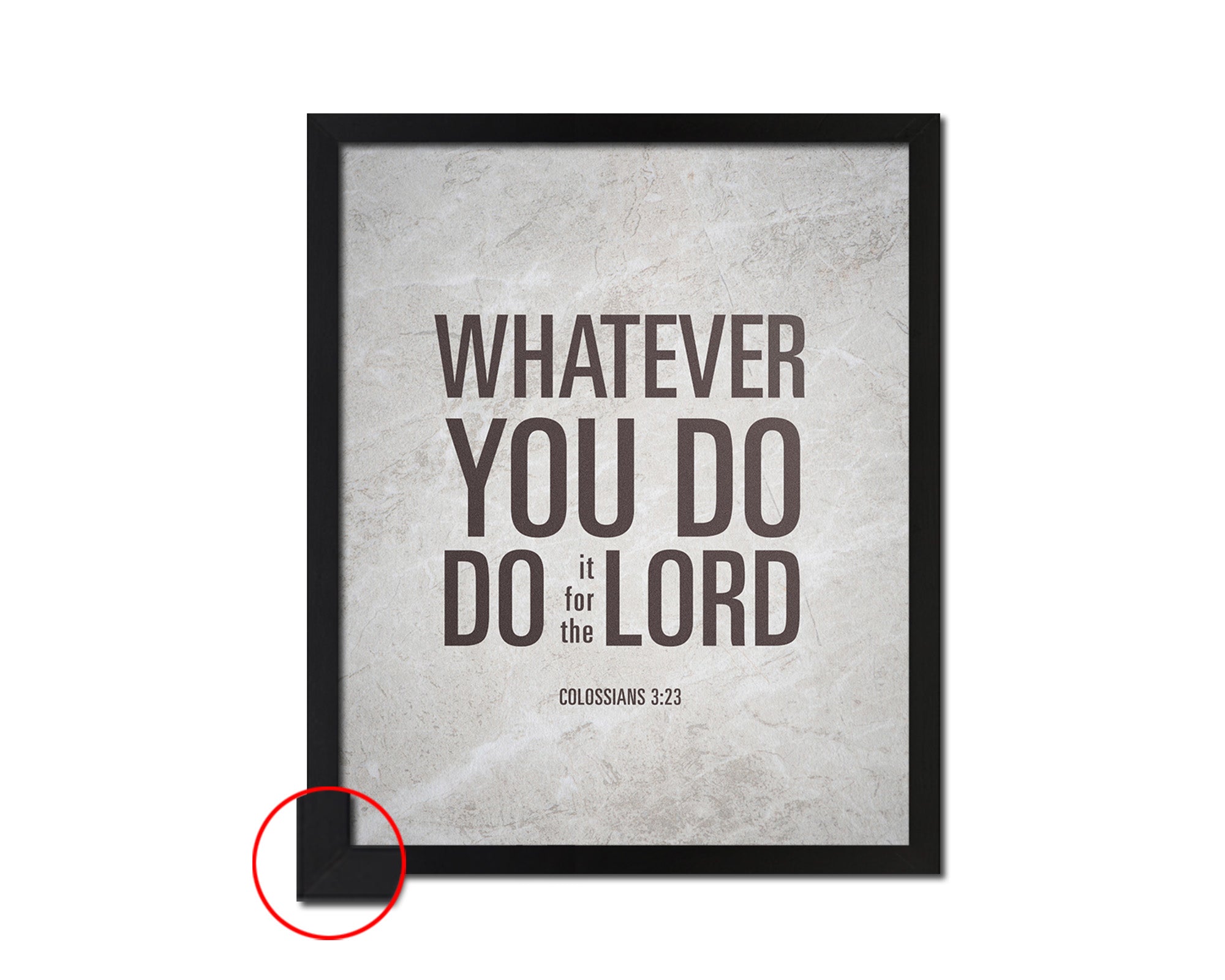 Whatever you do do it for the Lord, Colossians 3:23 Bible Verse Scripture Frame Print