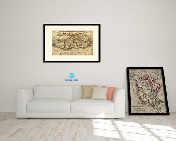 World Ocean Currents 1872 Old Map Framed Print Art Wall Decor Gifts