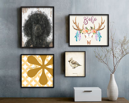 Maltese Dog Puppy Portrait Framed Print Pet Watercolor Wall Decor Art Gifts