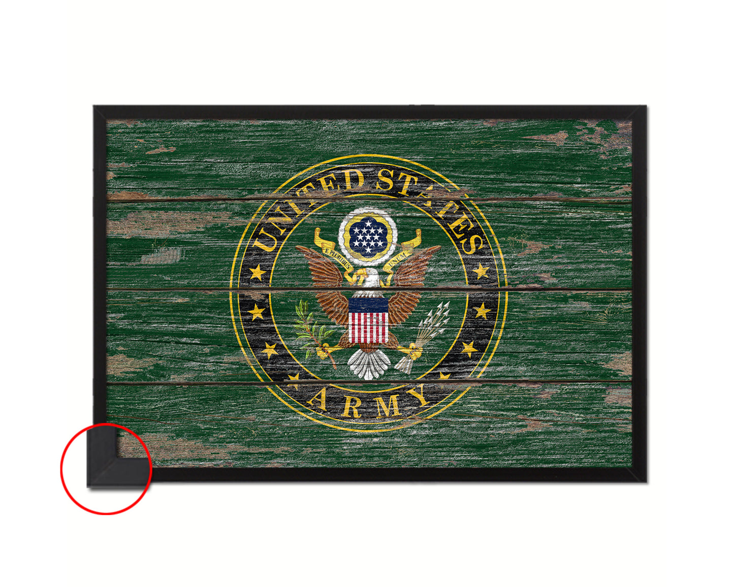 US Army House Wood Rustic Flag Wood Framed Print Wall Art Decor Gifts