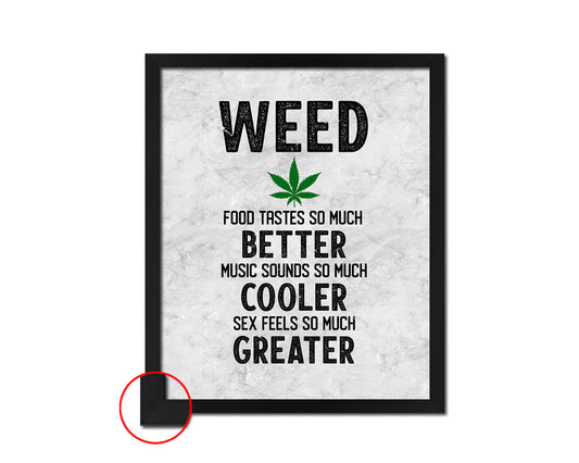 Weed Quote Framed Print Wall Art Decor Gifts