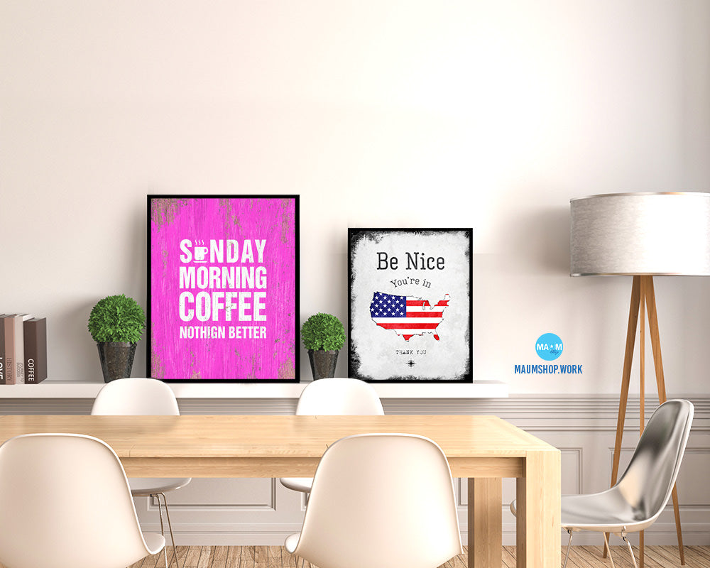 Sunday morning coffee nothing better Quotes Framed Print Home Decor Wall Art Gifts