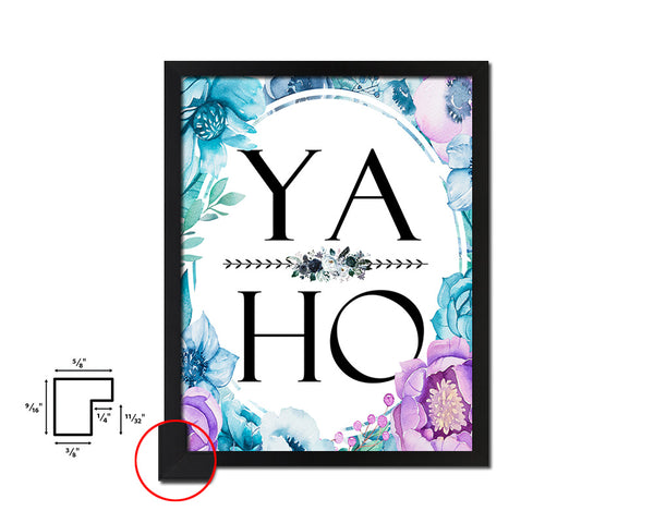 YAHO Quote Boho Flower Framed Print Wall Decor Art