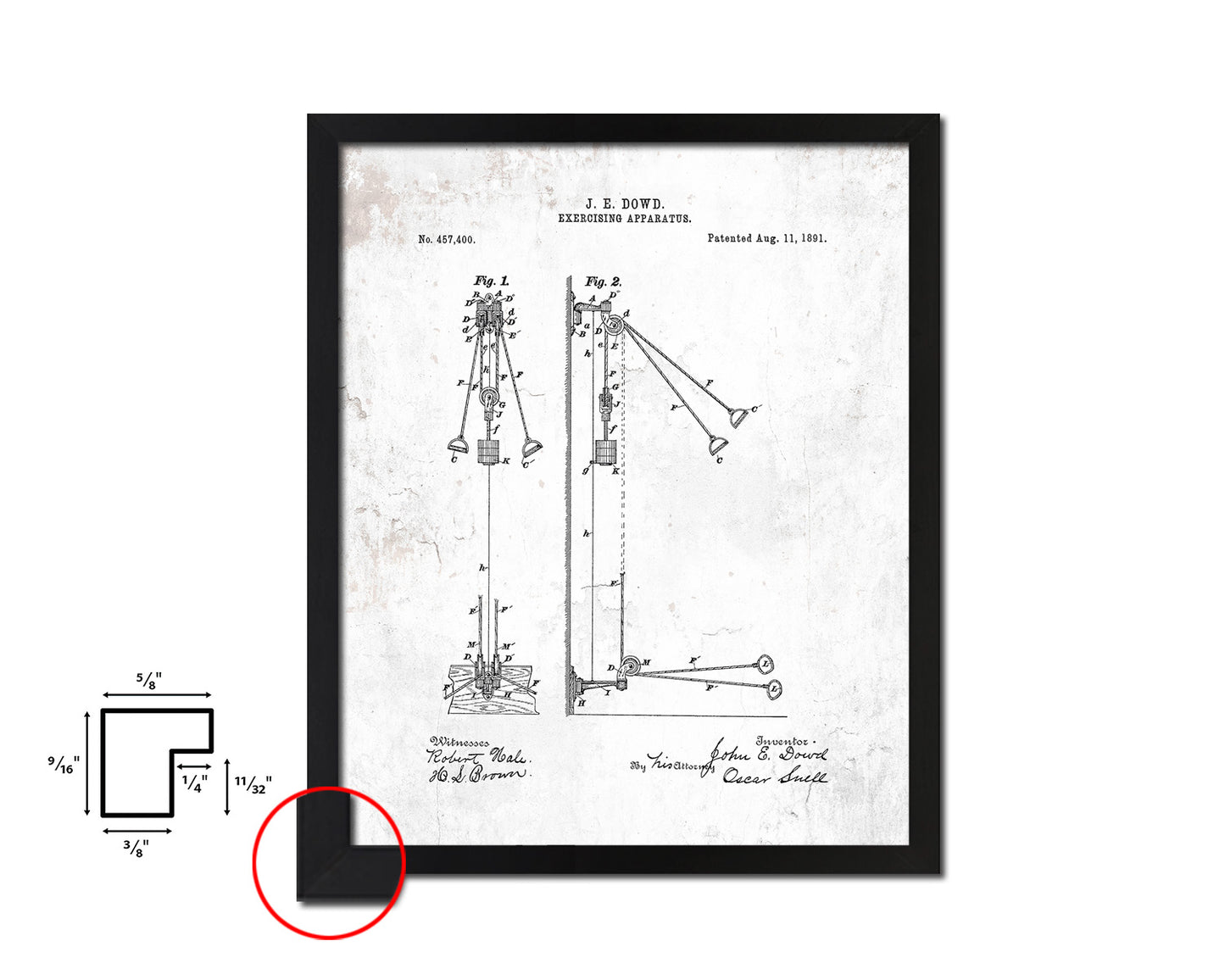 Exercise Apparatus Sports Vintage Patent Artwork Black Frame Print Gifts