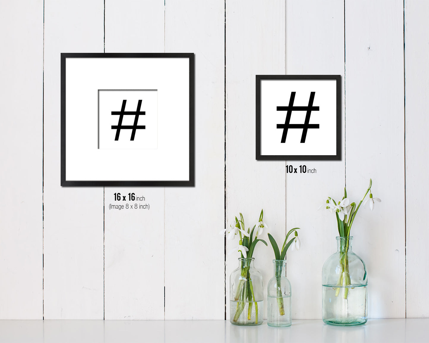 Hashtag Punctuation Symbol Framed Print Home Decor Wall Art English Teacher Gifts